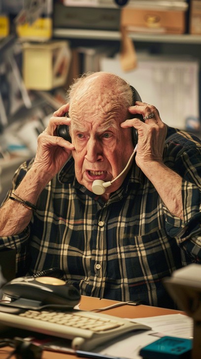 Chronic Caller Free Focused Senior Caller Image - Senior, Man, Phone | Download at ...