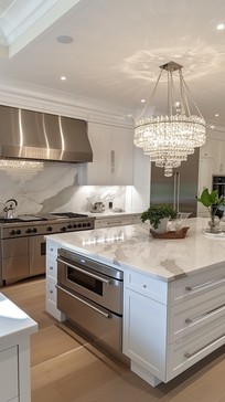 Free Elegant Kitchen Interior Image - Kitchen, Elegance, Chandeliers ...