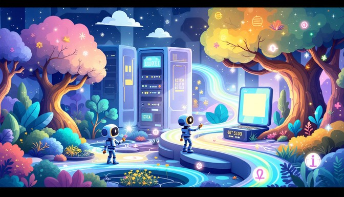 Free Digital Garden Paradise Image - Robots, Servers, Digital ...