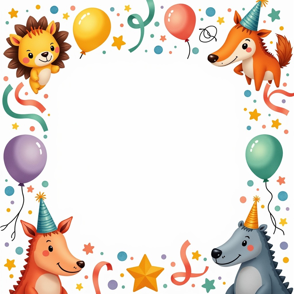 Free Festive Animal Frame Image - Animals, Celebration, Party ...