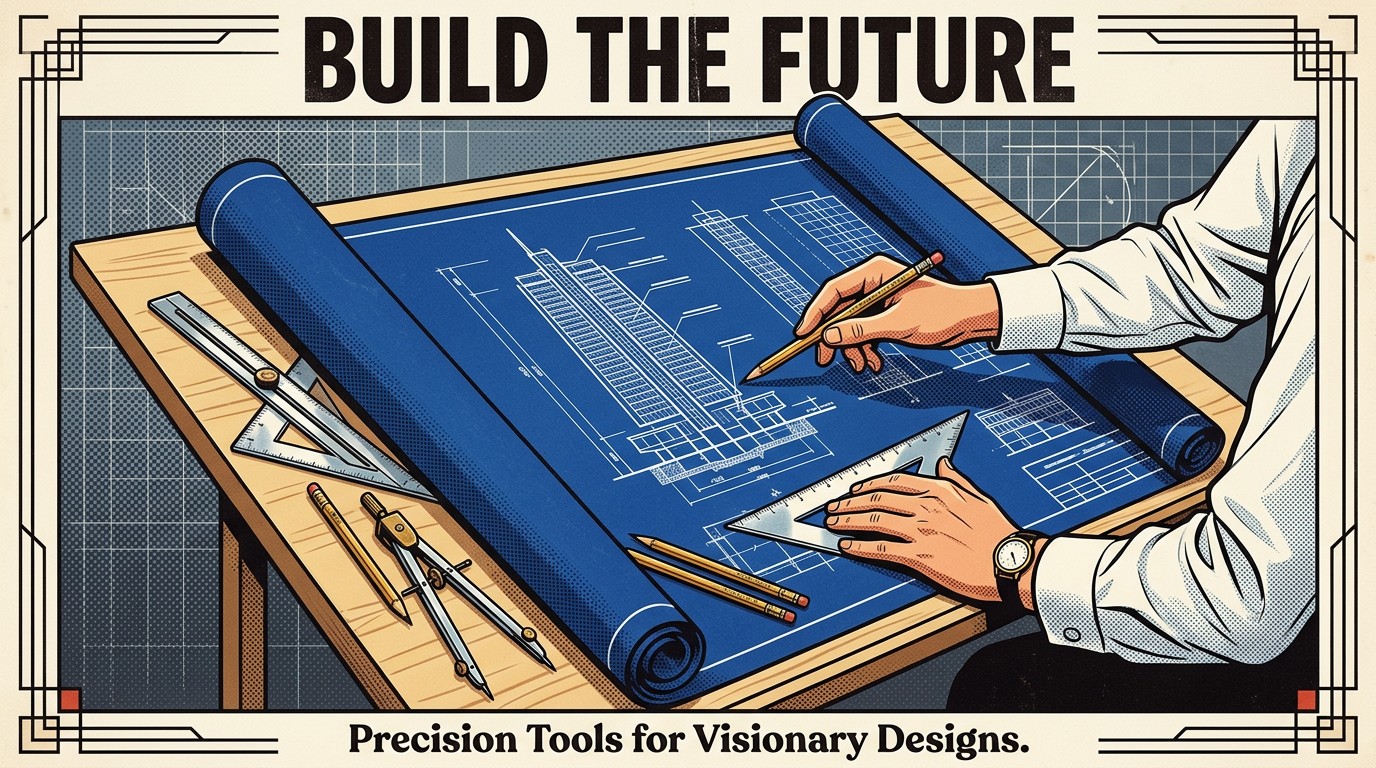 Free Build Tomorrow Today Image - Blueprint, Architecture, Retro ...