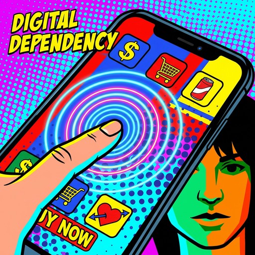 Tech Addiction Visual Free Digital Addiction Glows Image - Pop-art, Illustration, Touchscreen ...