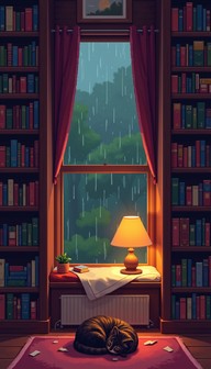 Library Backgrounds Rainy Free Rainy Reading Refuge Image - Cozy, Books, Rain | Download at StockCake