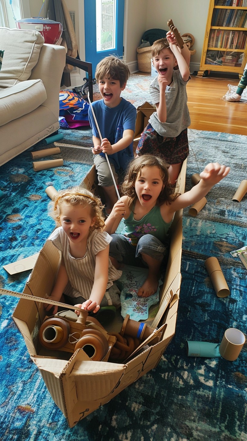 Free Imaginative Playtime Fun Image - Children, Playtime, Cardboard ...