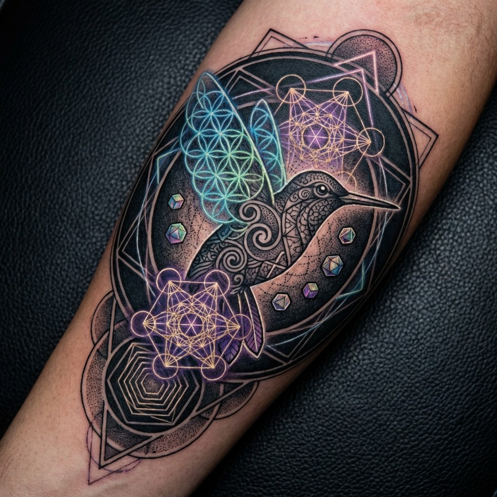 Hummingbird Geometry Free Sacred Geometric Hummingbird Image - Hummingbird, Tattoo ...