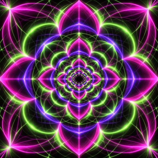 Rectangular Shape Tunnel Download Neon Petal Tunnel Image - Neon, Abstract, Fractal | StockCake