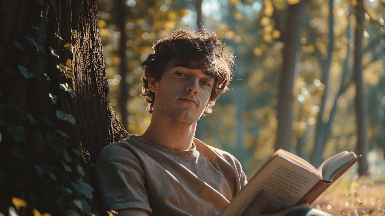 Man Spring Reading Free Man reading outdoors Image - Man, Reading, Forest | Download at ...