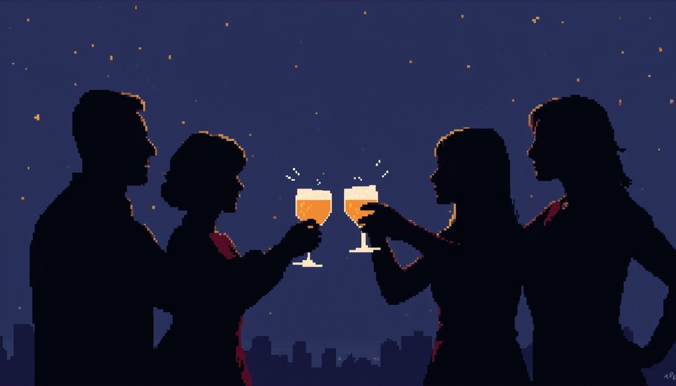 Free Midnight Celebration Toast Image - Celebration, Toast, Silhouettes ...