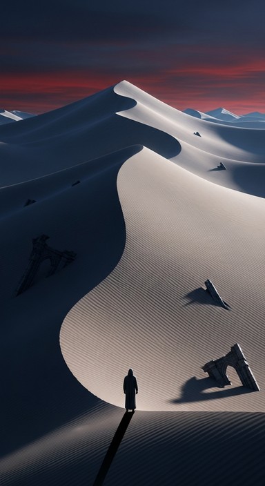 Free Desert's silent witness Image - Desert, Dunes, Silhouette ...