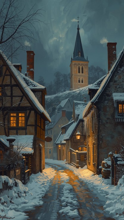 Free Snowy village street Image - Snow, Village, Winter | Download at ...