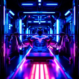 Free Neon Gym Warrior Image - Cyberpunk, Neon, Fitness | Download at ...