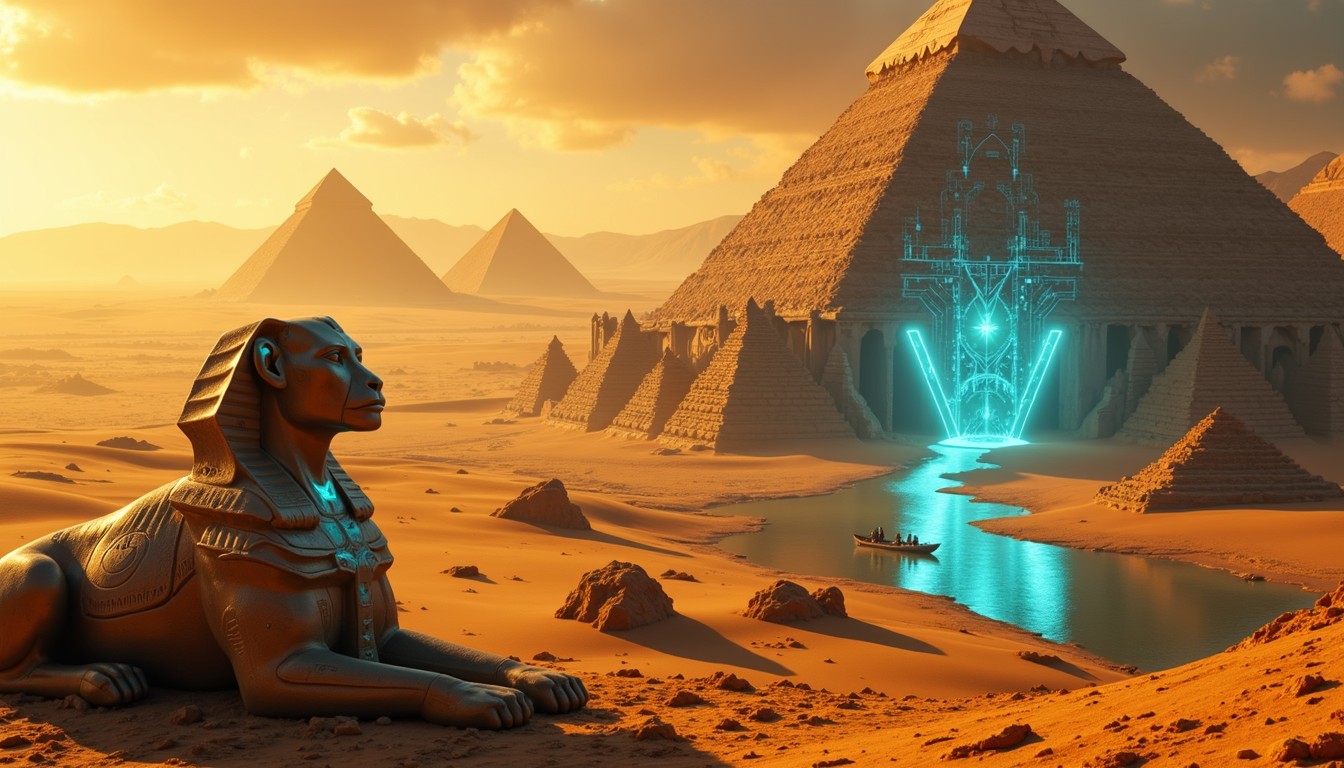 Free Ancient Future Convergence Image - Pyramid, Sphinx, Futuristic ...
