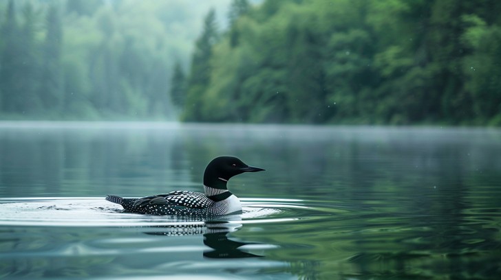 Loon Scene Free Loon on Lake Image - Loon, Lake, Nature | Download at StockCake