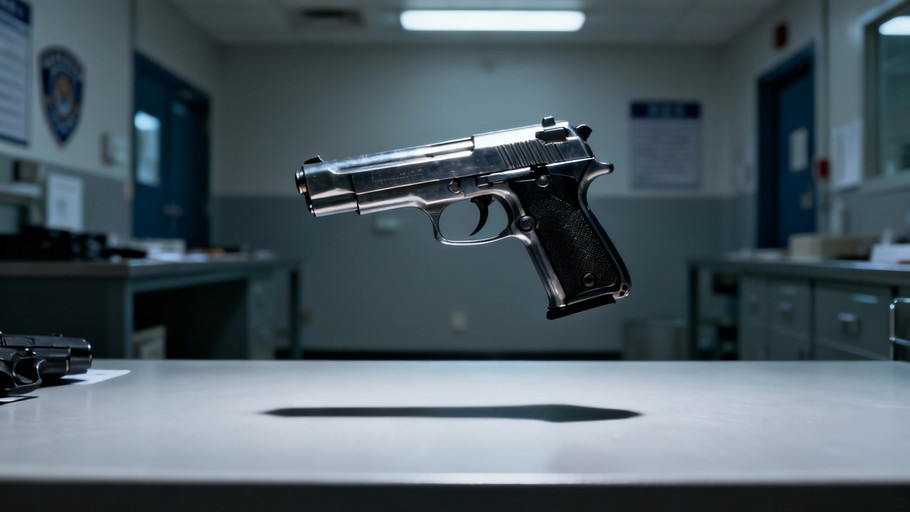 Weapon Evidence Free Suspended Weapon Evidence Image - Handgun, Suspended, Documentary ...