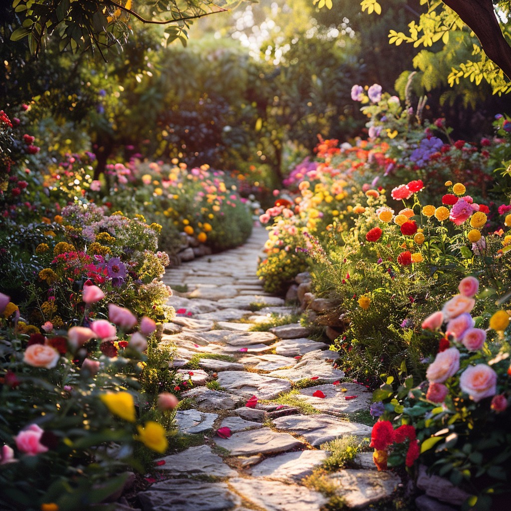 Free Blooming Garden Pathway Image - Garden, Flowers, Pathway ...