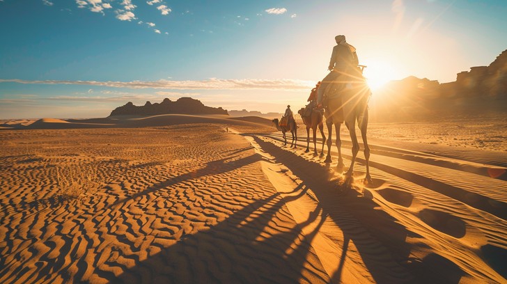 Free Desert Camel Ride Image - Desert, Sunrise, Camels | Download at ...