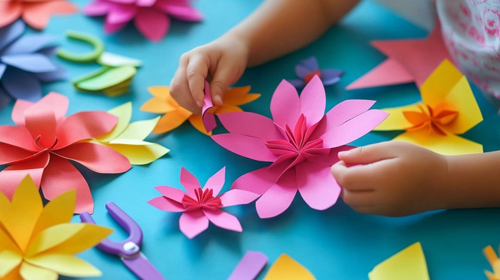 Free Crafting colorful flowers Image - Crafting, Creativity, Flowers ...
