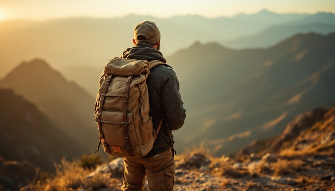 Backpacker Front Facing Free Wanderer Facing Mountains Image - Traveler, Hiker, Backpacker ...