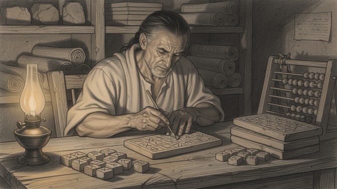 Free Ancient Scholar Writing Image - Scribe, Portrait, Graphite ...