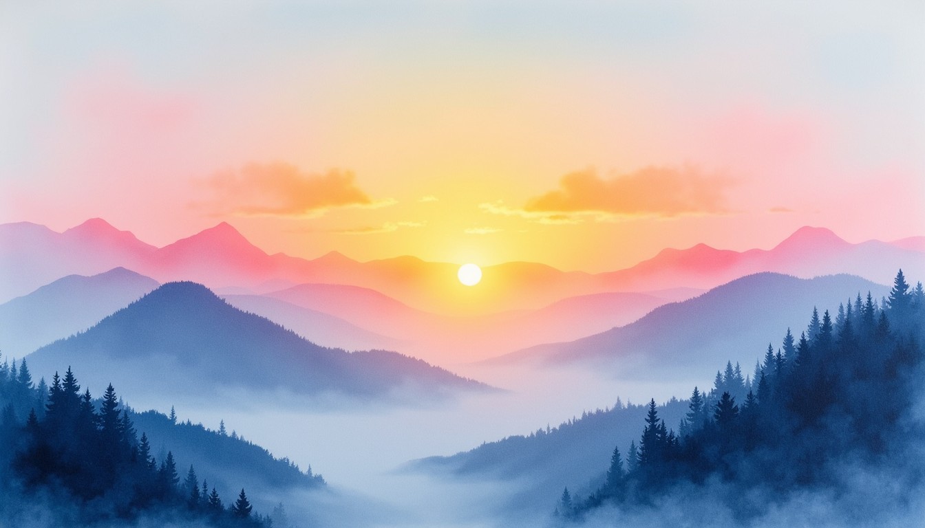 Free Misty Mountain Dawn Image - Sunrise, Mountains, Mist | Download at ...