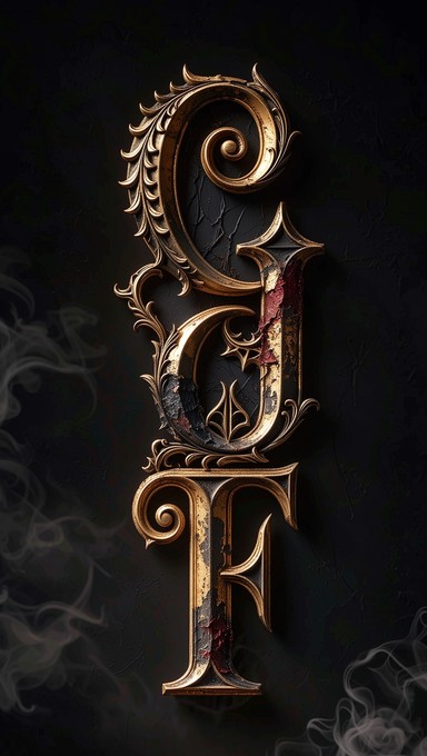 Brair Letters Free Gothic Gold Letter Image - Gothic, Gold, Letter | Download at ...