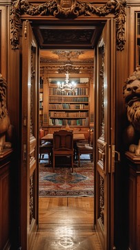 Free Elegant Library Entrance Image - Library, Books, Doorway ...