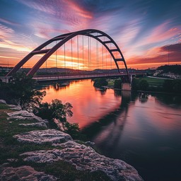 Free Sunset Bridge View Image - Sunset, Bridge, River | Download at ...