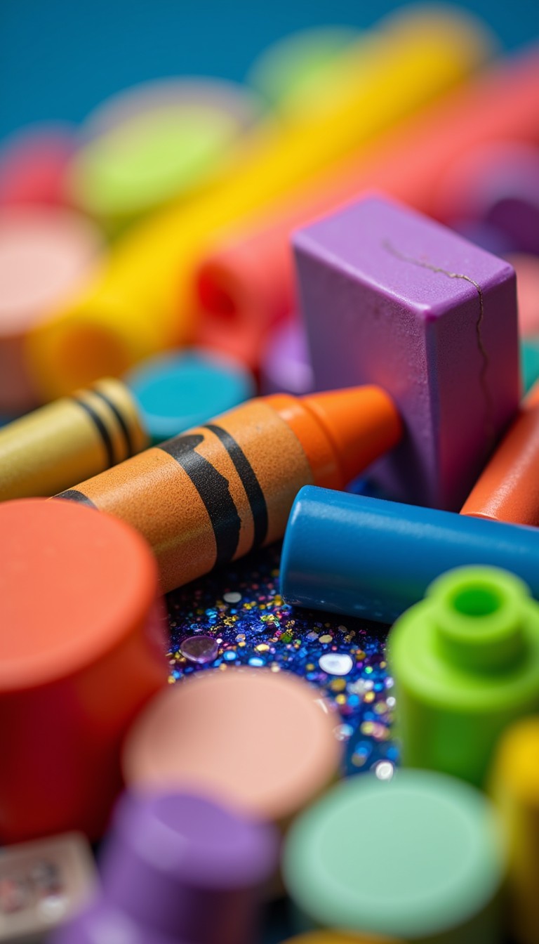 Free Colorful childhood treasures Image - Toys, Crayons, Blocks ...