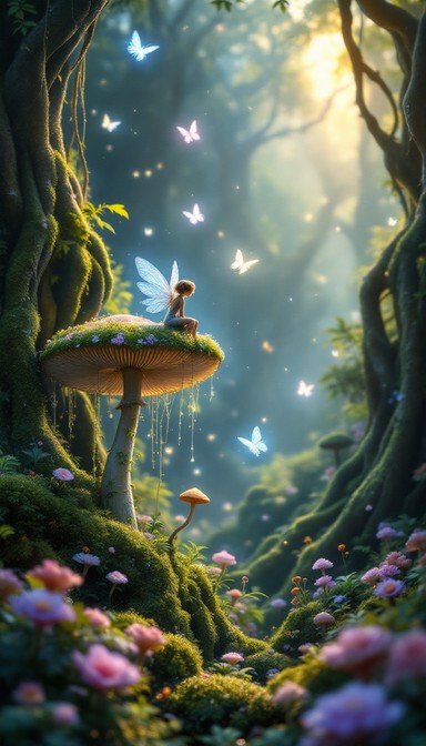 Free Enchanted Mushroom Fairy Image - Fairy, Mushroom, Magic | Download ...
