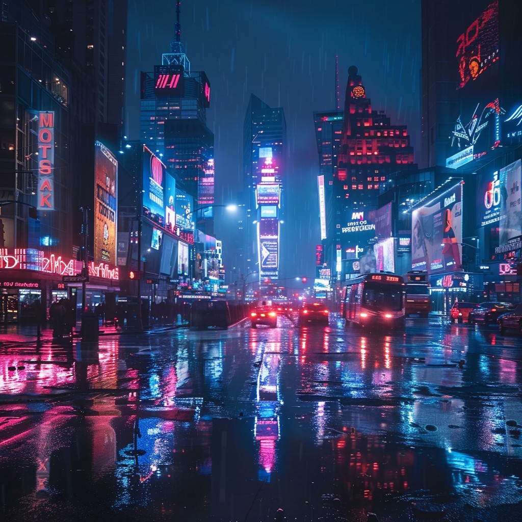 Free Neon Rainy Night Image - Neon, Rain, Nightlife | Download at StockCake