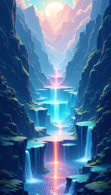 Free Phosphorescent Pixel Cascade Image - Retro, Digital, Pixel ...