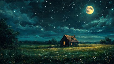Free Moonlit countryside estate Image - Night, Stars, Moon | Download ...
