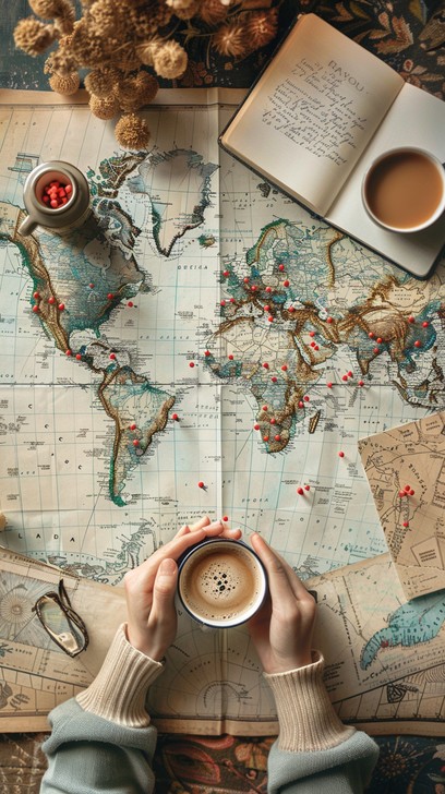 Free Coffee Travel Planning Photo - Travel, Coffee, Map | Download at ...