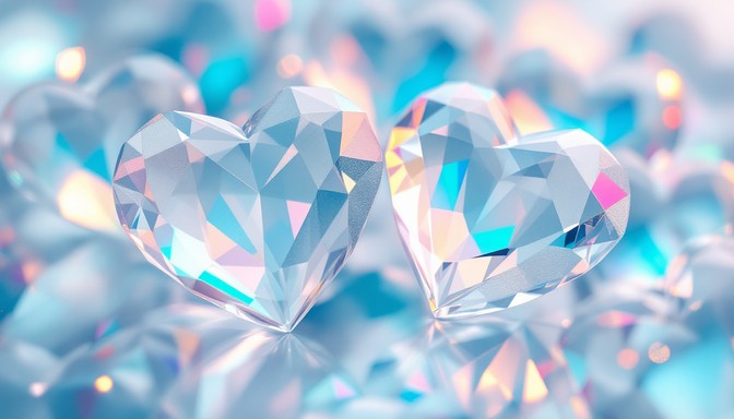 Free Crystal Hearts Glow Image - Crystal, Heart, Prismatic | Download ...