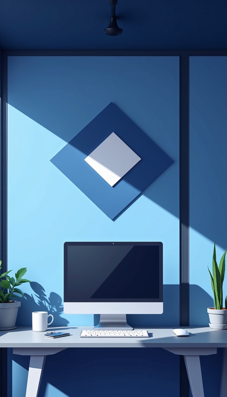 Free Minimal Blue Workspace Image - Workspace, Minimal, Blue | Download ...