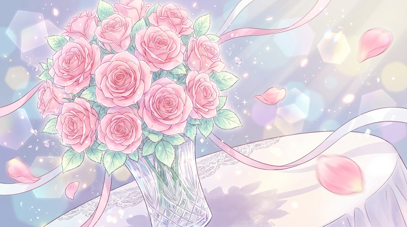 Free Romantic Rose Bouquet Image - Anime, Wedding, Roses | Download at ...