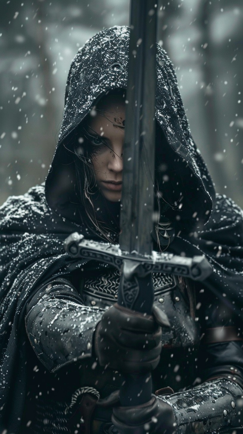 Snow Weaponsmith Free Warrior in Snow Image - Warrior, Snow, Sword | Download at StockCake