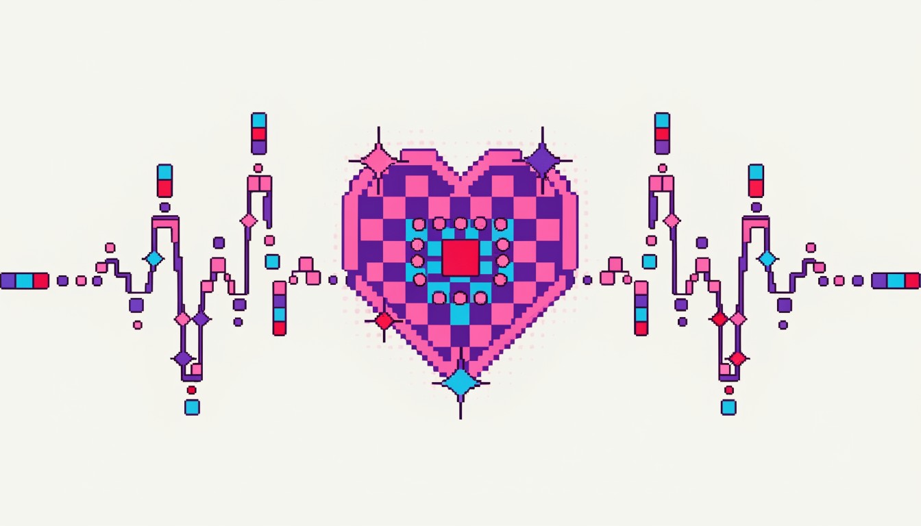 Free Pixelated Heart Rhythm Image - Pixel, Heart, Heartbeat | Download ...