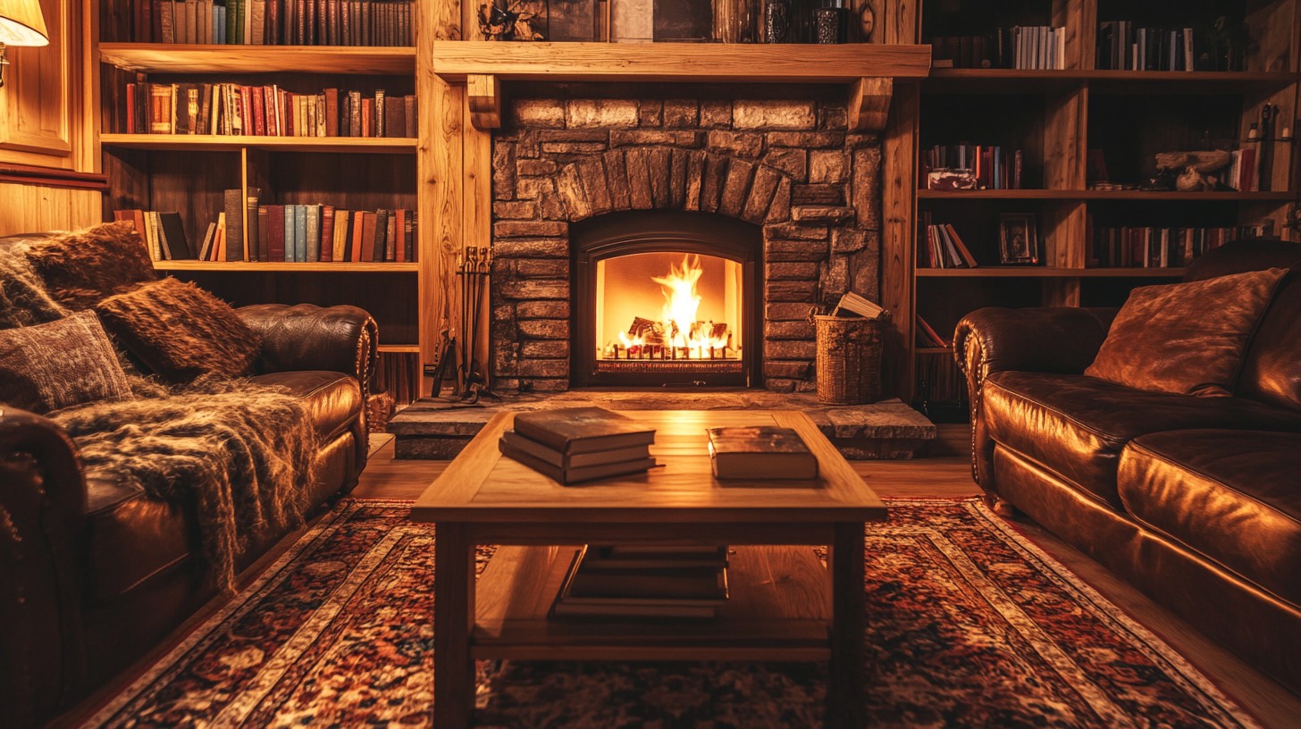 Free Cozy library fireplace Image - Library, Fireplace, Cozy | Download ...