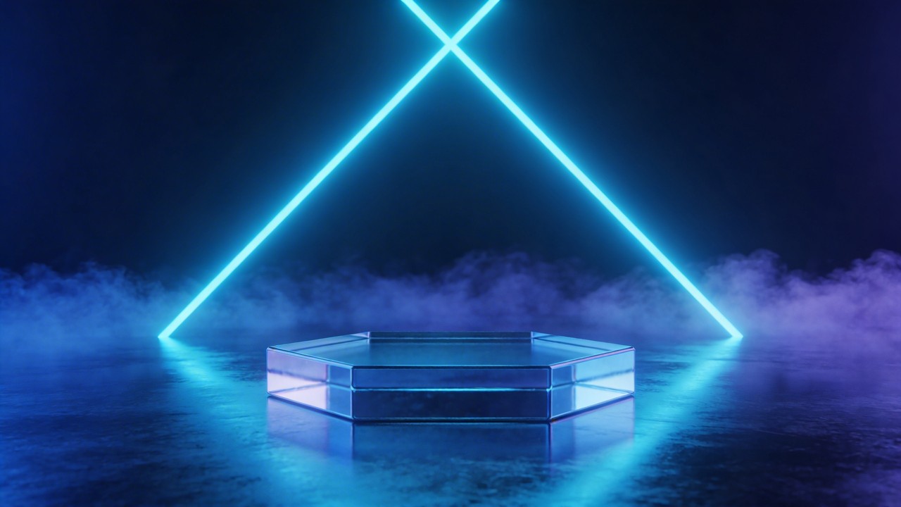 Free Futuristic Blue Platform Image - Platform, Pedestal, Hexagonal ...
