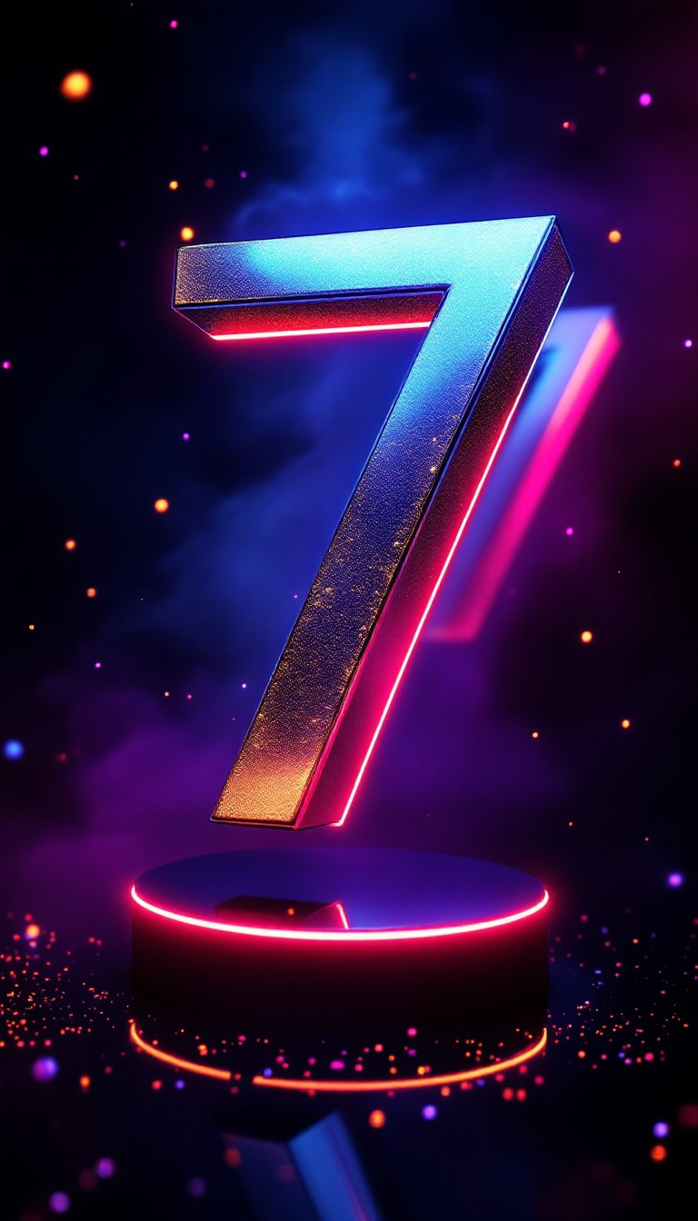 Numbers Seven Gravity Free Cosmic Number Seven Image - Seven, Neon, Cosmic | Download at ...