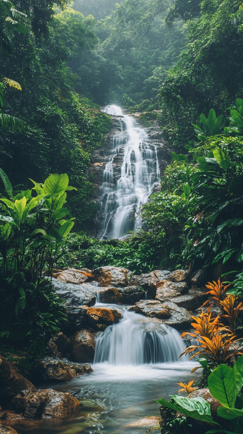 Free Misty Waterfall Escape Image - Waterfall, Mist, Tropical ...