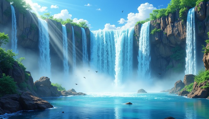 Free Majestic Blue Waterfall Image - Waterfall, Cascade, Nature ...