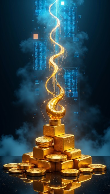 Free Digital Wealth Evolution Image - Gold, Cryptocurrency, Cyberpunk ...
