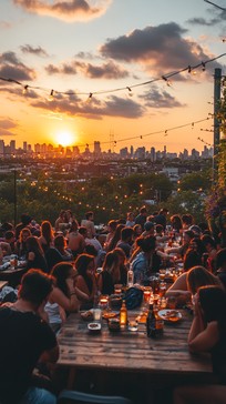 Open Rooftop Party Free Sunset Rooftop Gathering Image - Sunset, City, Gathering ...