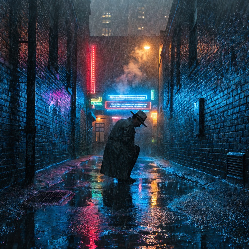 Free Rainy Noir Night Image - Detective, Noir, Neon | Download at StockCake
