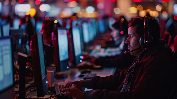 Intense Gaming On Computer Free Intense Gaming Session Image - Gamer, Headphones, E-sports ...