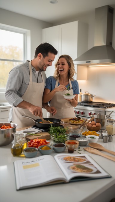 Free Cooking Together Joyfully Image - Couple, Cooking, Kitchen ...