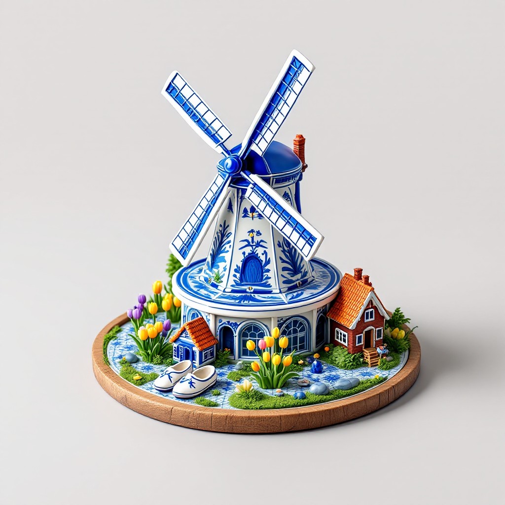 Free Delft Windmill Diorama Image - Windmill, Delft, Blue | Download at ...