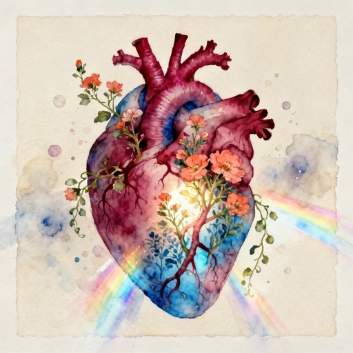 Free Botanical Cardiac Bloom Image - Watercolor, Heart, Botanical ...